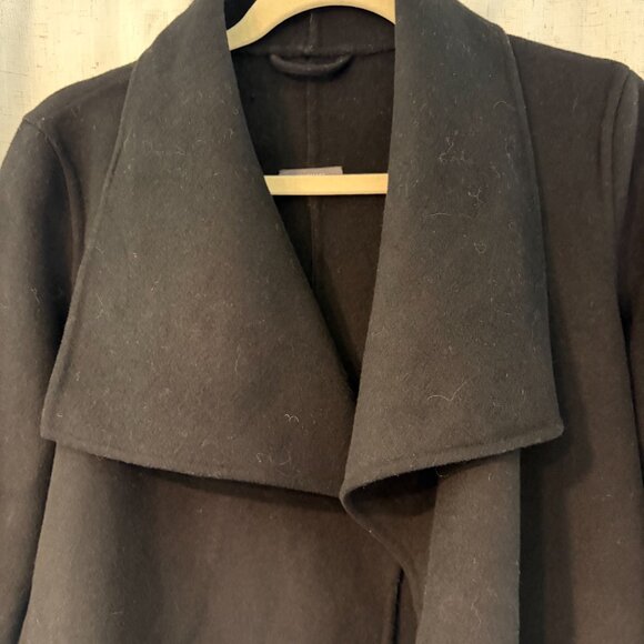 Tahari Black Wool Blend Wrap Coat - Picture 4 of 5